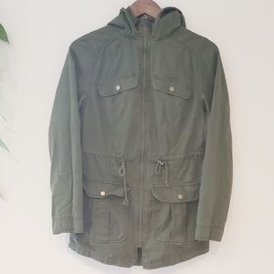 Green utility Hooded Jacket